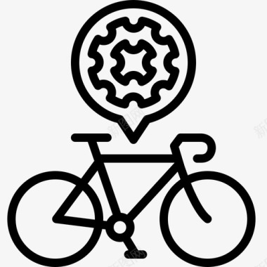 自行车箱齿轮设置图标图标