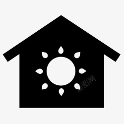 住宅用电太阳能住宅绿色能源太阳能图标高清图片