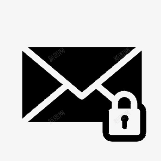 电子邮件加密信封锁图标svg_新图网 https://ixintu.com 信封 用户和用户设置标志符号 电子邮件加密 锁