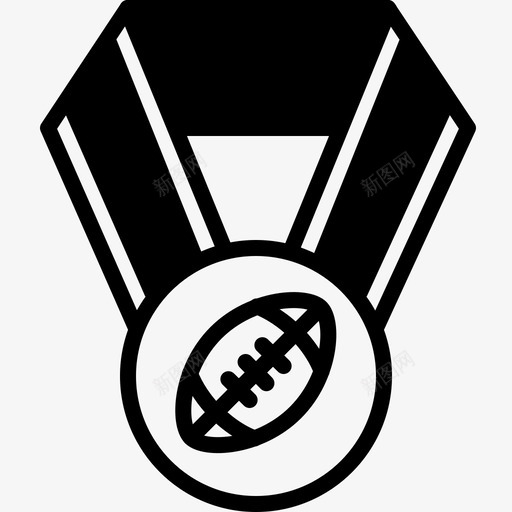 橄榄球奖牌美式足球运动图标svg_新图网 https://ixintu.com 优胜者 橄榄球奖牌 美味运动奖牌样式1字形 美式足球 运动