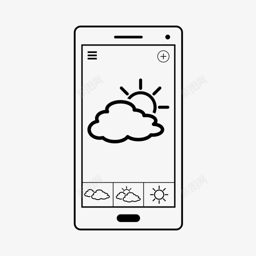 移动天气应用程序智能手机图标svg_新图网 https://ixintu.com 应用程序 智能手机 移动天气