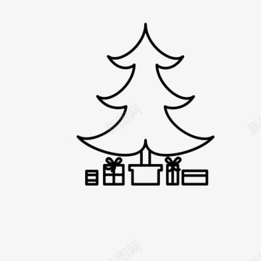 圣诞树冷杉树假日图标图标