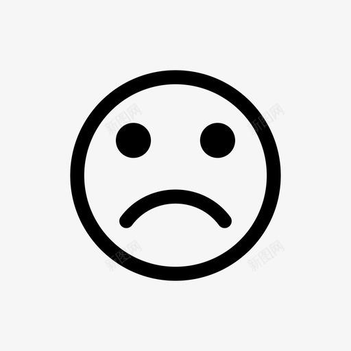 悲伤脸忧郁图标svg_新图网 https://ixintu.com 忧郁 悲伤 情绪激动 愁眉苦脸 脸