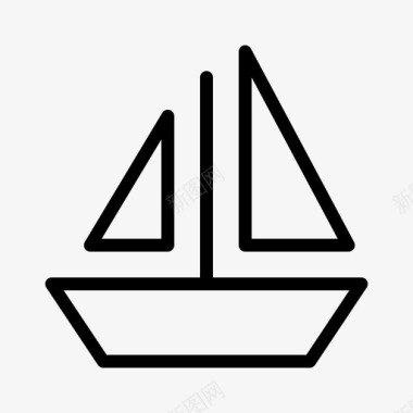 帆船假日旅行图标图标