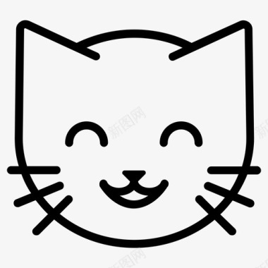 快乐的猫咧嘴笑小猫图标图标