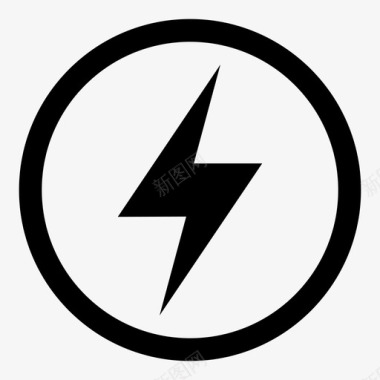 闪电能量电力图标图标