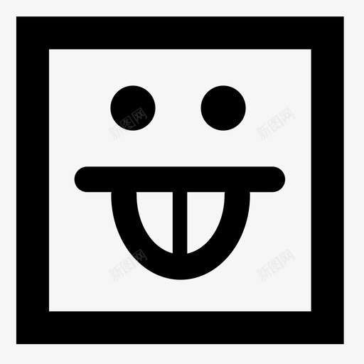吐舌头表情符号情感图标svg_新图网 https://ixintu.com 吐舌头 情感 情感图标 方块 笑话 表情符号