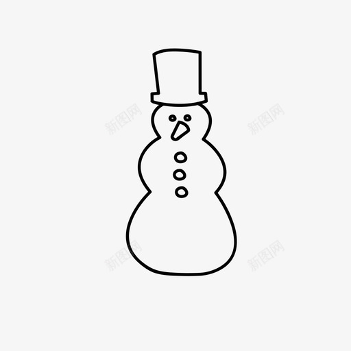 雪人圣诞节季节性图标svg_新图网 https://ixintu.com 冬季 圣诞节 季节性 手绘假日 雪人