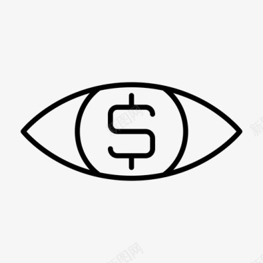 眼睛商业美元图标图标