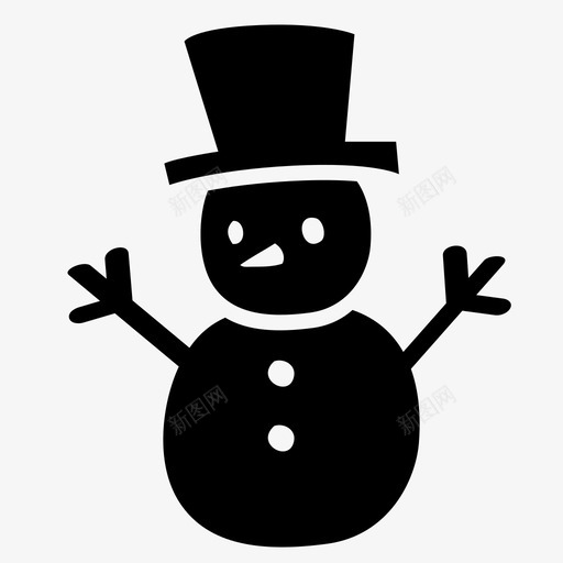 雪人庆祝圣诞节图标svg_新图网 https://ixintu.com 冬天 圣诞节 圣诞节时间 庆祝 雪人