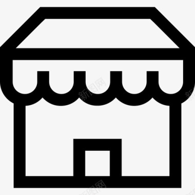 商店电子商务房屋图标图标