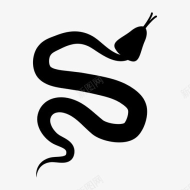 蛇动物危险图标图标