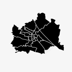 奥地利地图维也纳行政区奥地利城市地图图标高清图片