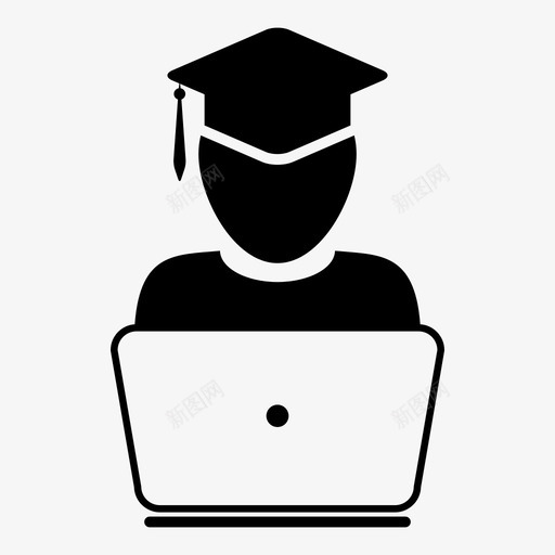 学生毕业笔记本电脑图标svg_新图网 https://ixintu.com 人 在线 大学字形图标 学校 学生 毕业 笔记本电脑