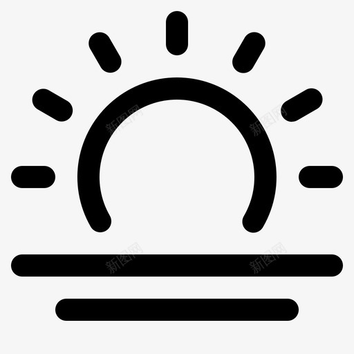太阳白天早晨图标svg_新图网 https://ixintu.com 天气 天气图标 太阳 太阳升起 早晨 白天