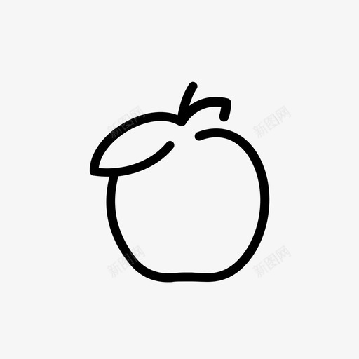 苹果抽象线条图标svg_新图网 https://ixintu.com 抽象 最小 线性 线条 苹果 食物图标