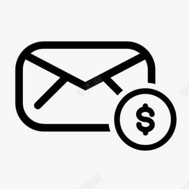 电子邮件钱美元信封图标图标