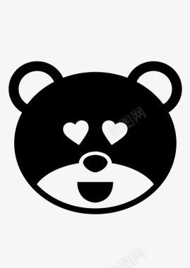 面对爱动物熊图标图标