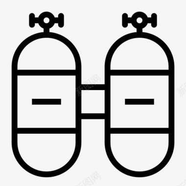氧气瓶潜水航海和航海图标图标