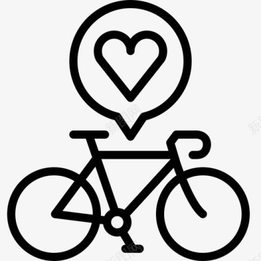 爱自行车健身心图标图标
