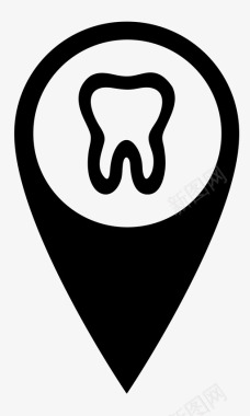 牙医位置牙科办公室地图图标图标