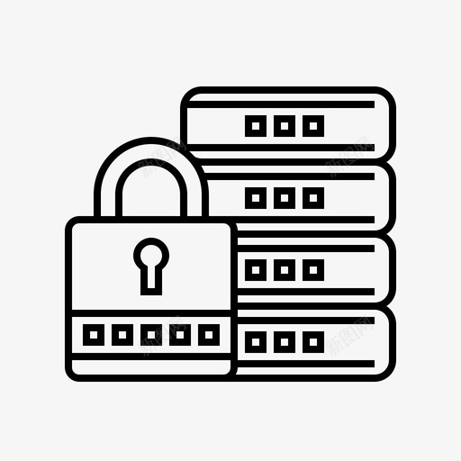 数据库安全锁管理图标svg_新图网 https://ixintu.com 保护 安全 数据库安全 管理 网络犯罪 锁