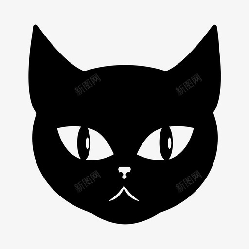 猫黑猫猫脸图标svg_新图网 https://ixintu.com 宠物 小猫 猫 猫脸 黑猫