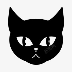 小猫脸猫黑猫猫脸图标高清图片