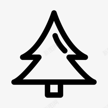 松树圣诞树礼物图标图标