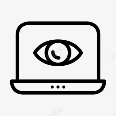 眼睛黑客笔记本电脑图标图标