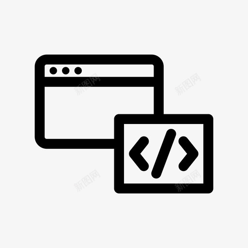 网络开发浏览器编码图标svg_新图网 https://ixintu.com 技术 浏览器 编码 网络开发