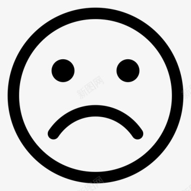 悲伤脸忧郁图标图标