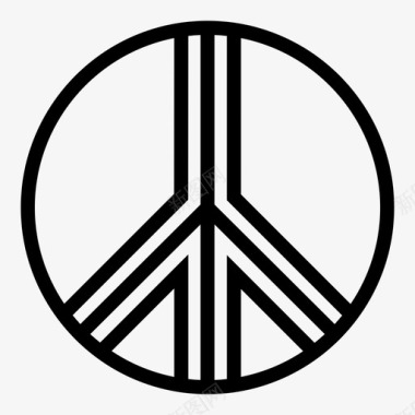 和平标志和谐嬉皮士图标图标