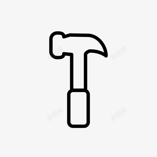 修理锤子家务活图标svg_新图网 https://ixintu.com 修理 家务活 家用细线图标集 钉子 锤子