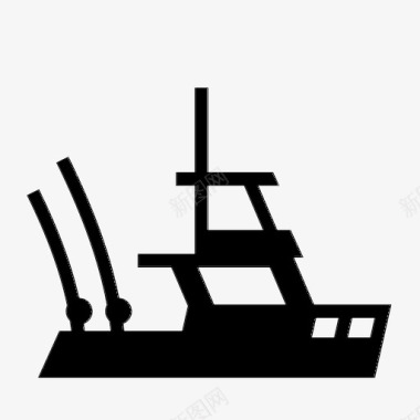 运动渔船渔夫渔船图标图标