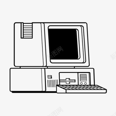 复古电脑80年代苹果图标图标