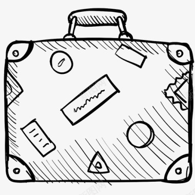 旅行箱标签行李图标图标