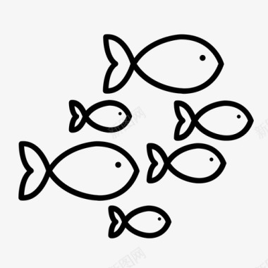 鱼钓鱼鱼群图标图标