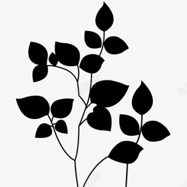 植物绿色树叶图标图标
