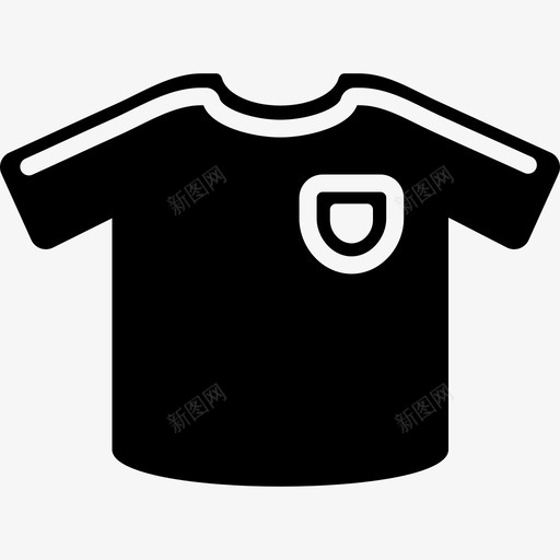 运动T恤踢足球图标svg_新图网 https://ixintu.com 踢足球 运动T恤