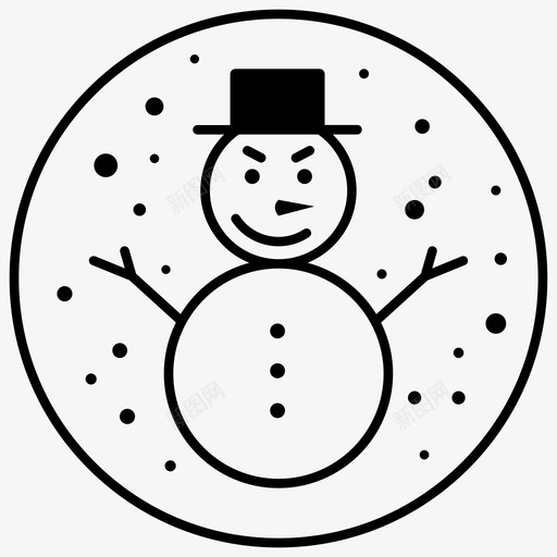 雪人圣诞节下雪图标svg_新图网 https://ixintu.com 下雪 冬天 圣诞节 雪人