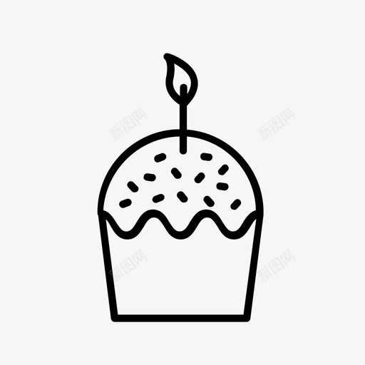 生日纸杯蛋糕派对图标svg_新图网 https://ixintu.com 派对 生日纸杯蛋糕