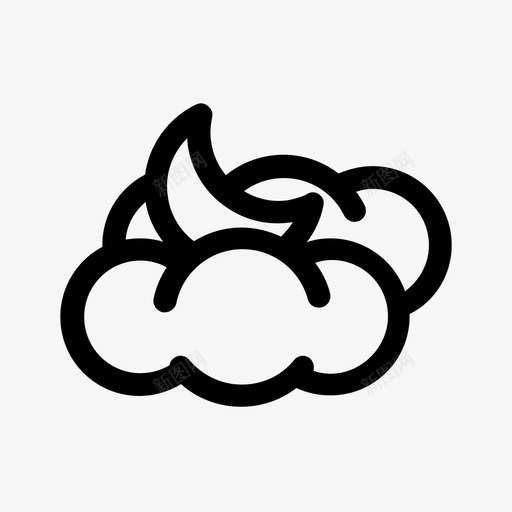 多云的夜晚天气预报天空图标svg_新图网 https://ixintu.com 多云的夜晚 天气 天气预报 天空