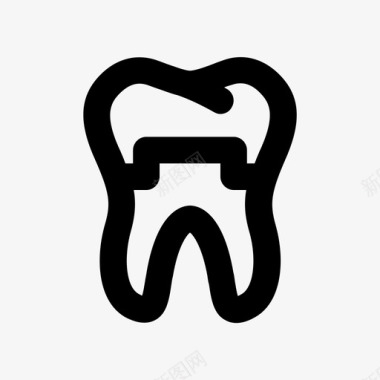 牙冠牙医臼齿图标图标