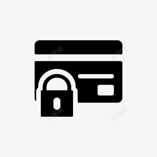 安全支付信用卡锁图标svg_新图网 https://ixintu.com 信用卡 安全 安全支付 应付 钱 锁