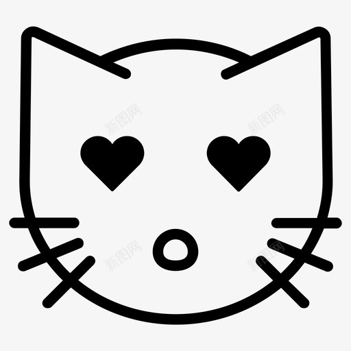 爱猫心爱小猫图标svg_新图网 https://ixintu.com 心 爱小猫 爱猫