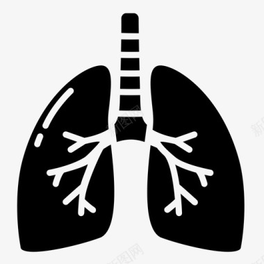肺解剖学氧气图标图标