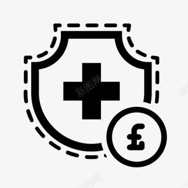 健康保险金英镑安全图标图标