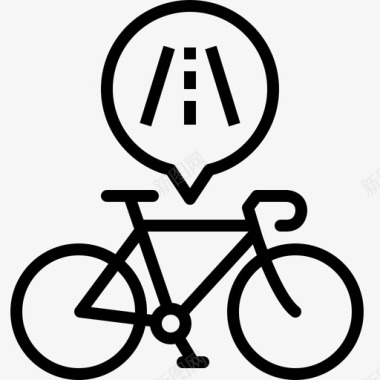 自行车赛路线训练图标图标