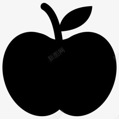 苹果带叶苹果食品图标图标
